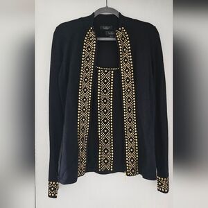 Belldini Black Cardigan with Gold Stud Detailing